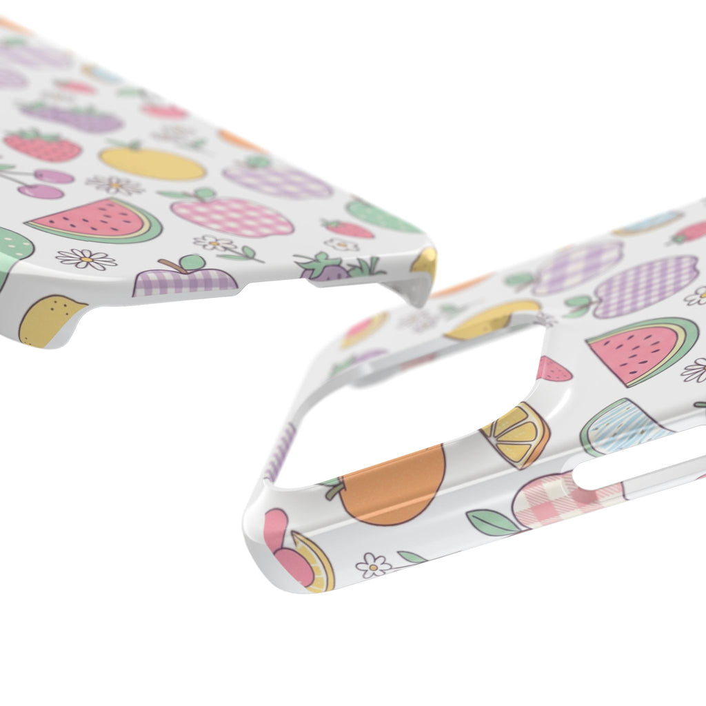 Pastel Fruit Slim iPhone Case — Watermelon, Apple & Strawberry