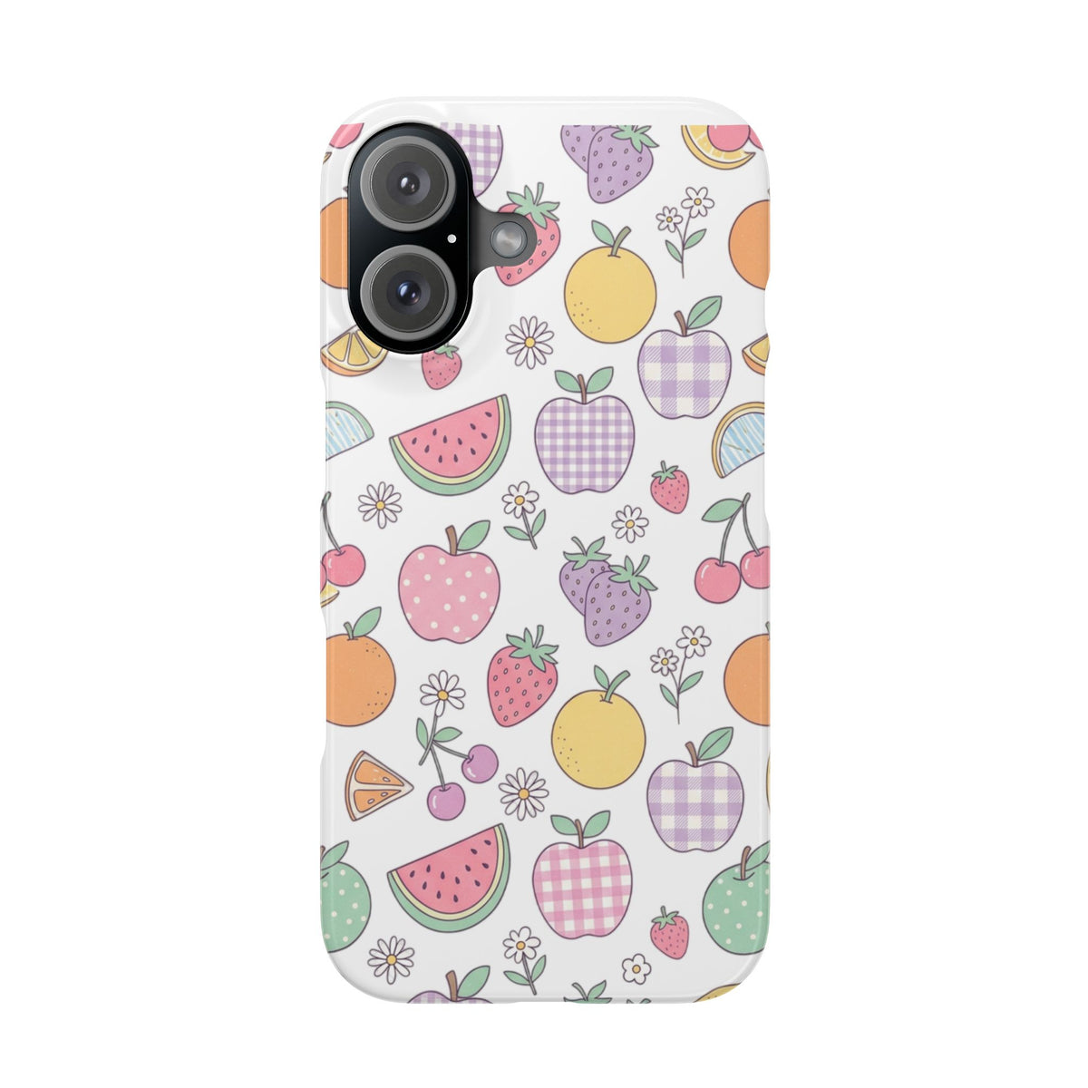 Pastel fruit slim iPhone case – glossy finish