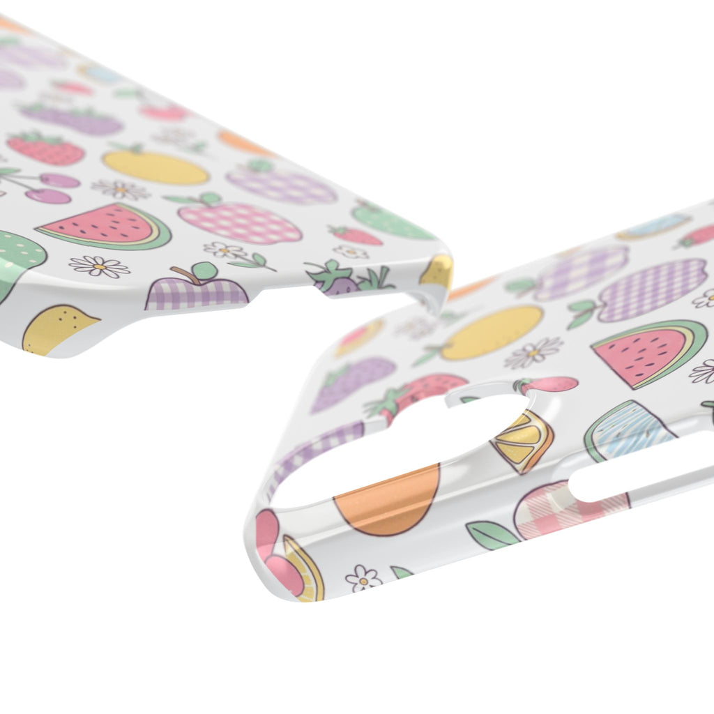 Pastel Fruit Slim iPhone Case — Watermelon, Apple & Strawberry