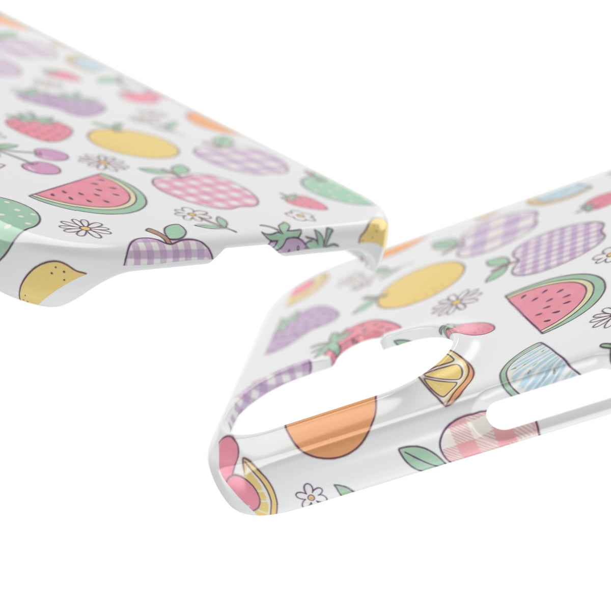 Pastel Fruit Slim iPhone Case — Watermelon, Apple & Strawberry