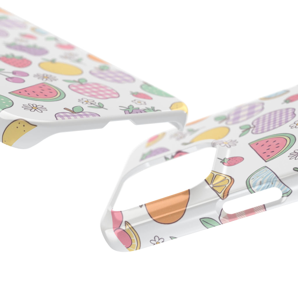 Pastel Fruit Slim iPhone Case — Watermelon, Apple & Strawberry