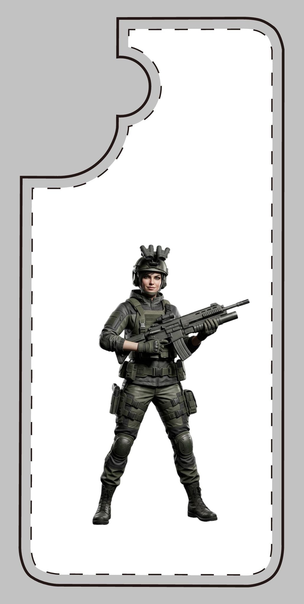 Tactical soldier phone case – side view