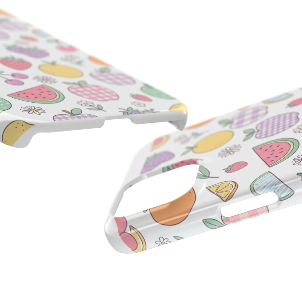 Pastel Fruit Slim iPhone Case — Watermelon, Apple & Strawberry