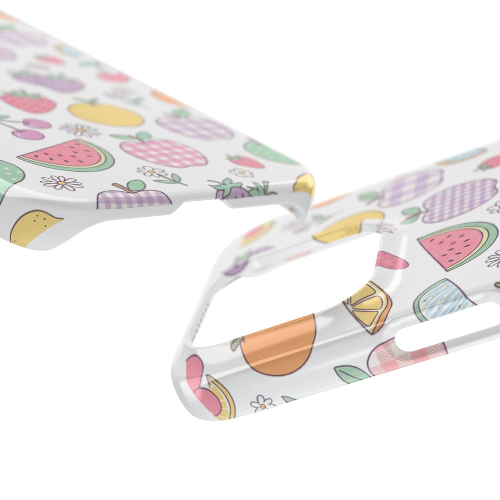 Pastel Fruit Slim iPhone Case — Watermelon, Apple & Strawberry