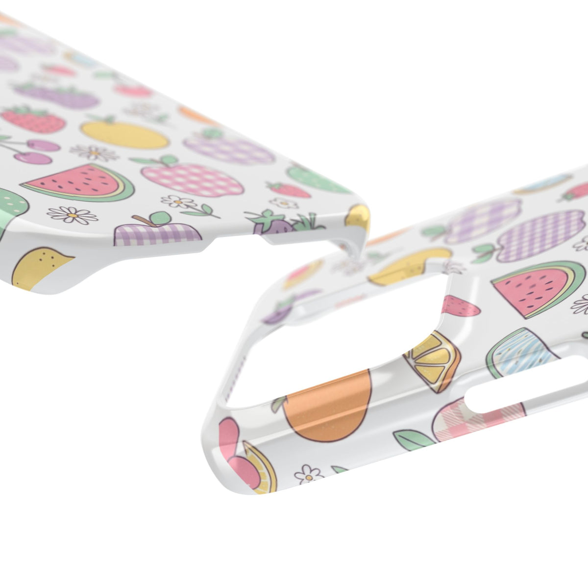 Pastel Fruit Slim iPhone Case — Watermelon, Apple & Strawberry