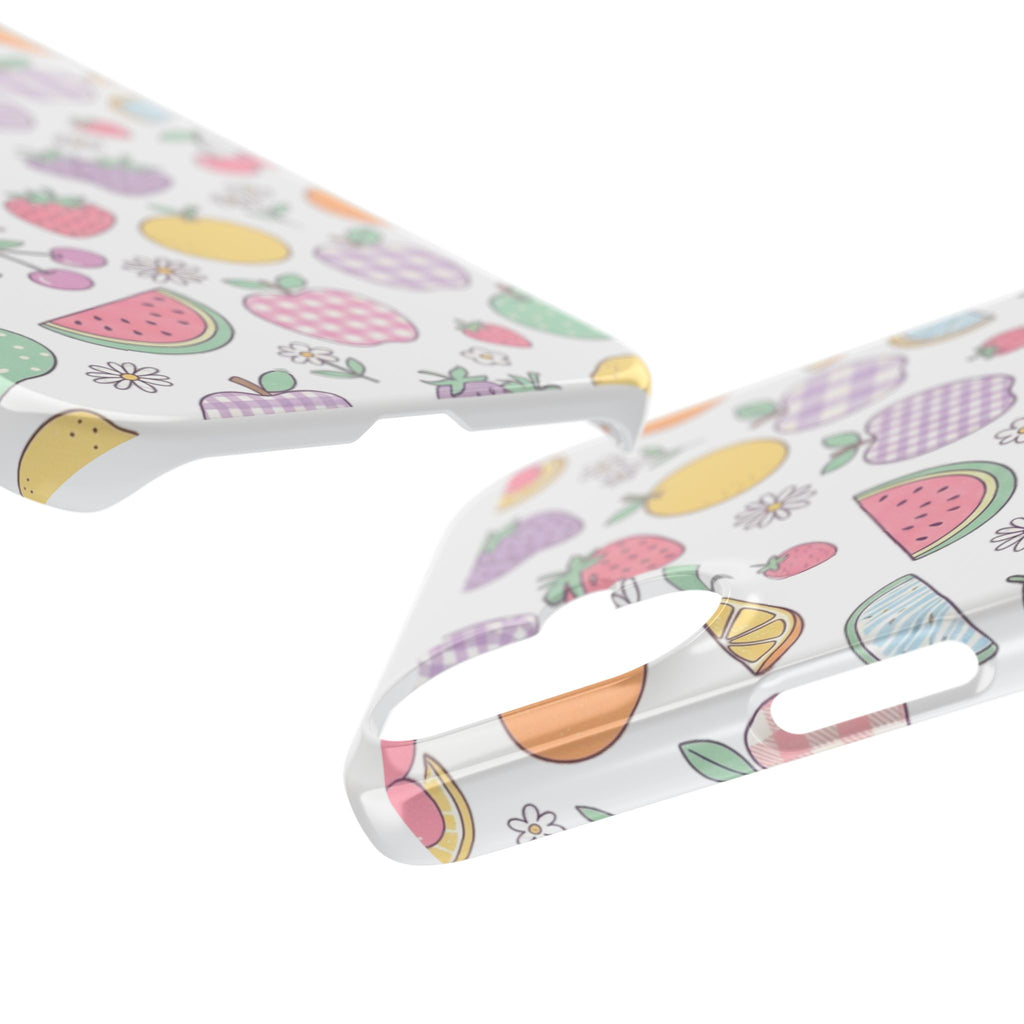 Pastel Fruit Slim iPhone Case — Watermelon, Apple & Strawberry