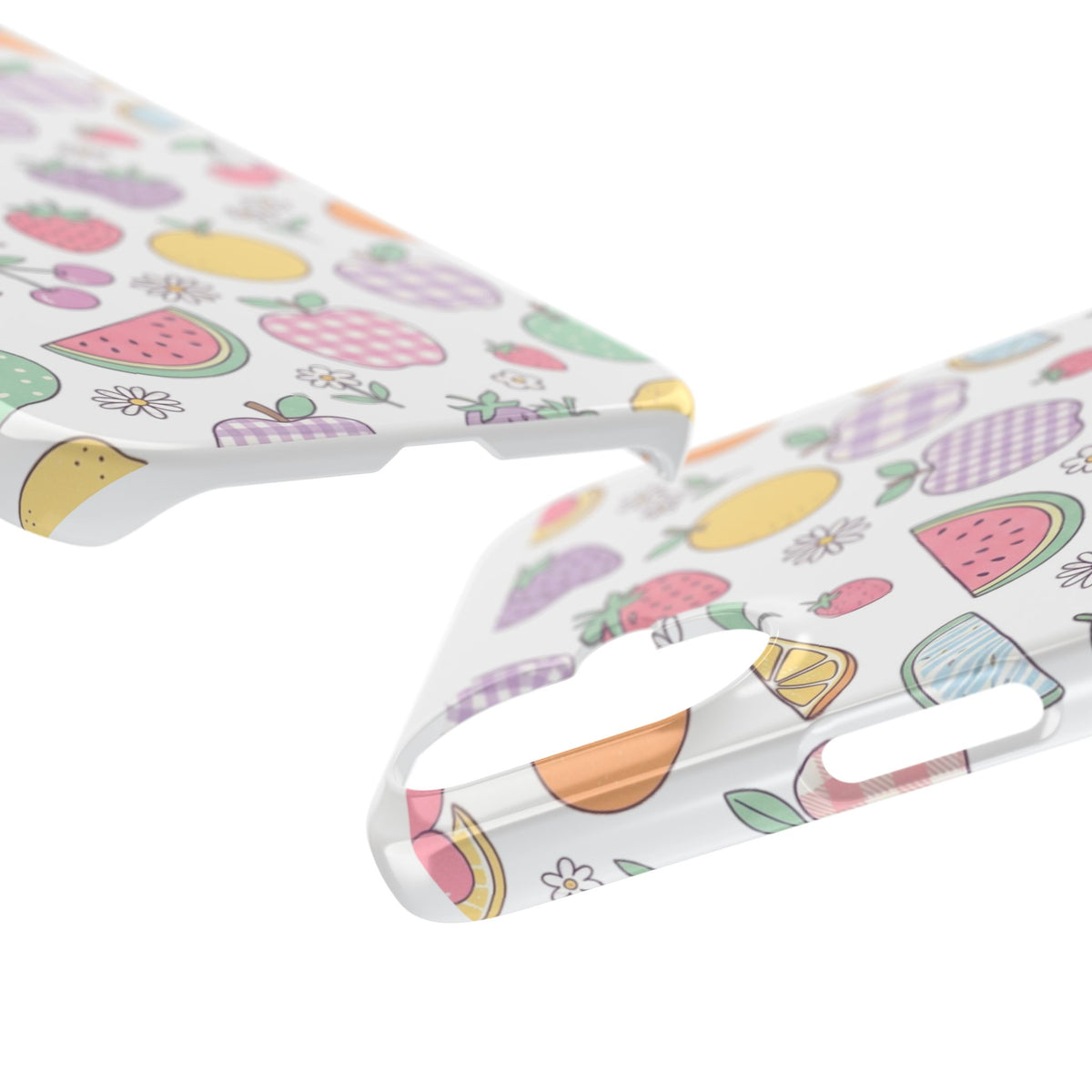 Pastel Fruit Slim iPhone Case — Watermelon, Apple & Strawberry