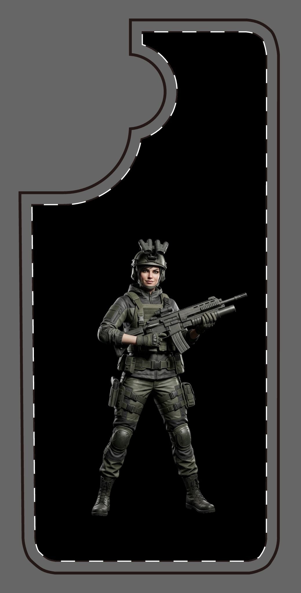 Tactical soldier slim phone case – front view