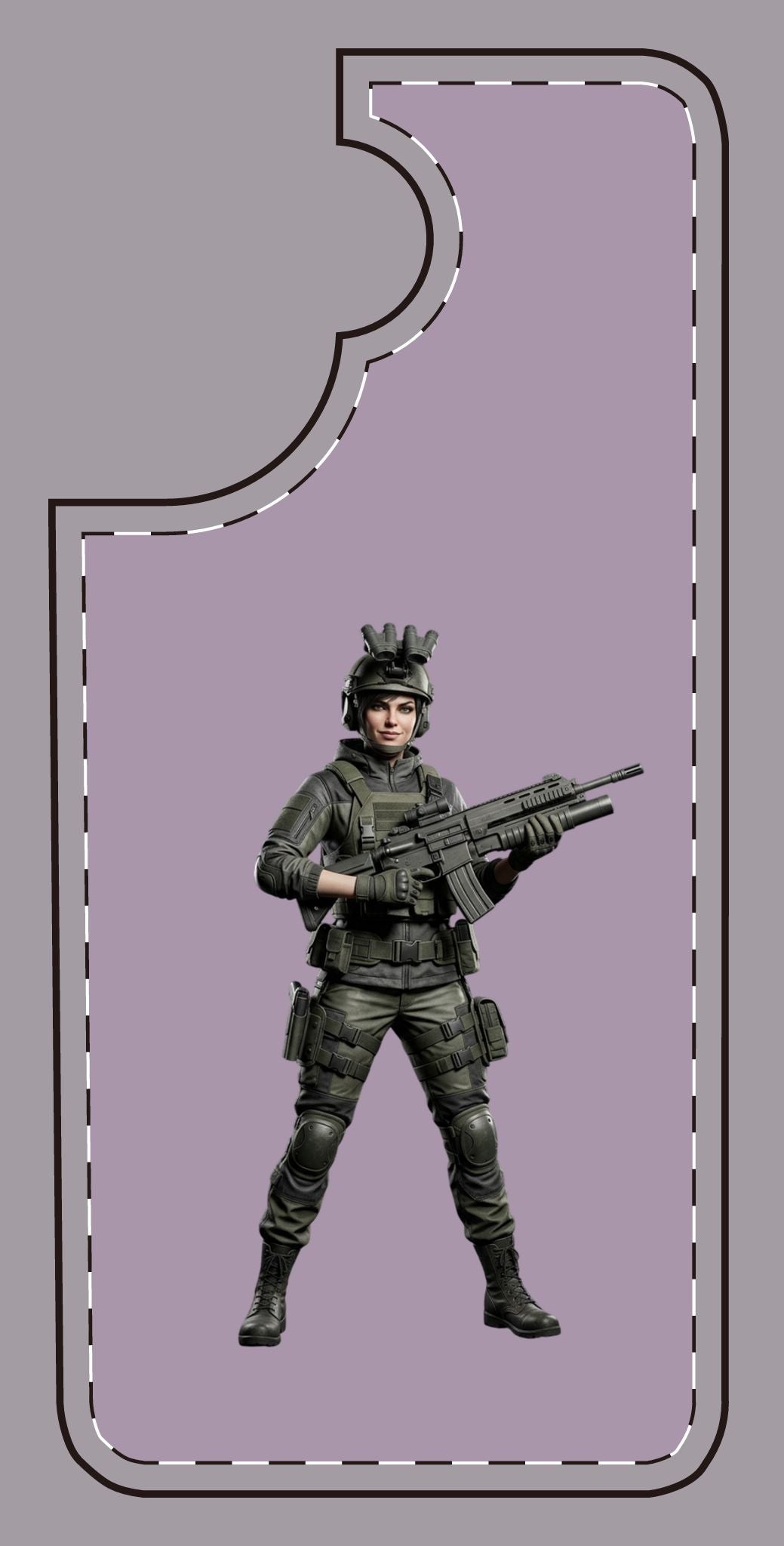 Tactical soldier gamer phone case – alternate view