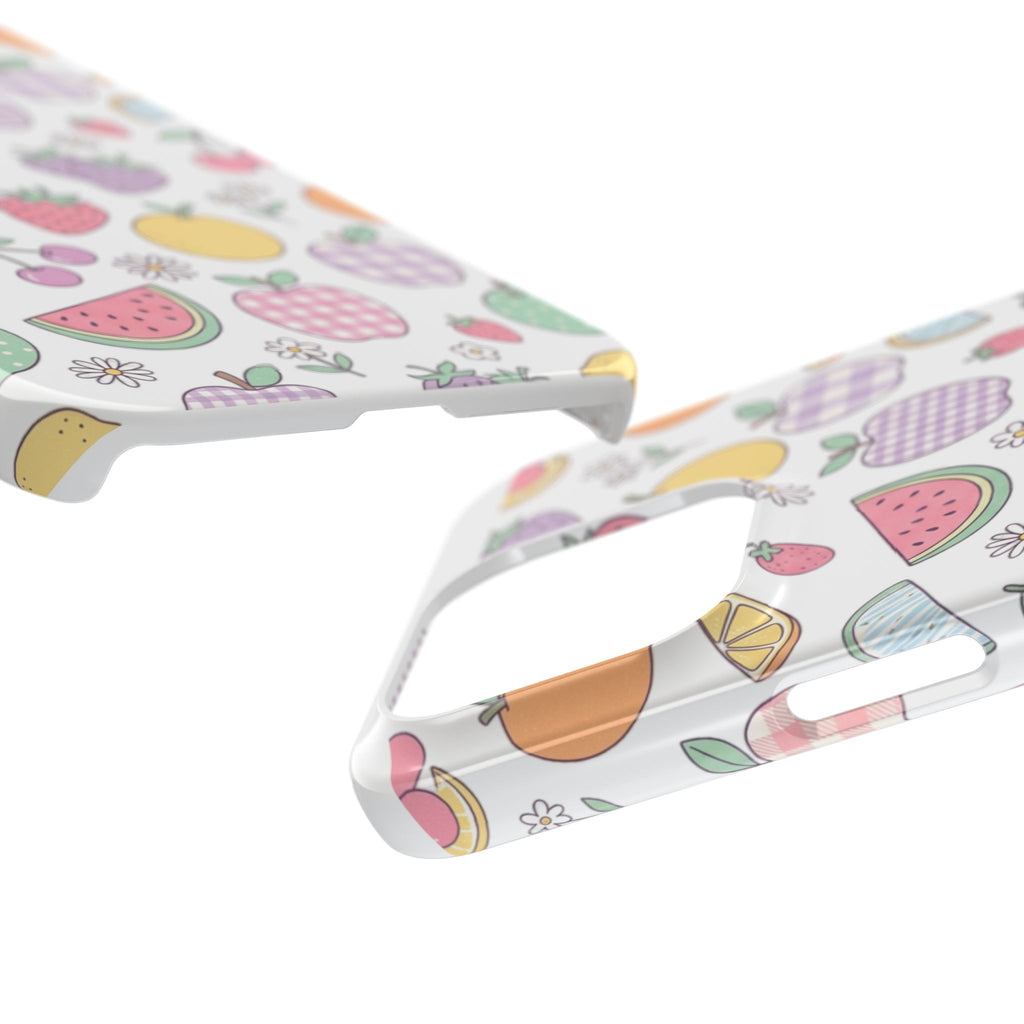 Pastel Fruit Slim iPhone Case — Watermelon, Apple & Strawberry
